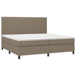 Κρεβάτι Boxspring με Στρώμα Taupe 200x200 εκ. Υφασμάτινο