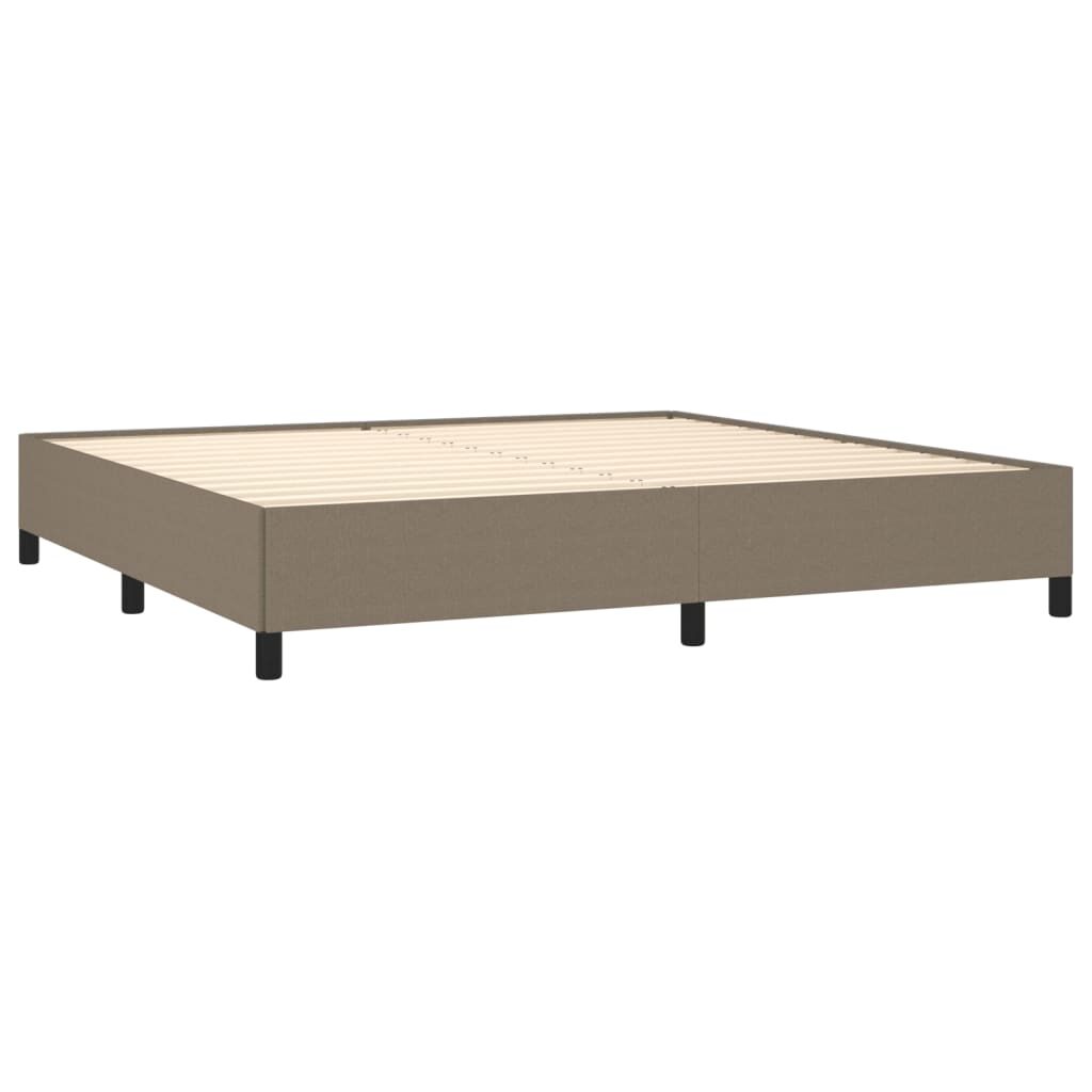 Κρεβάτι Boxspring με Στρώμα Taupe 200x200 εκ. Υφασμάτινο