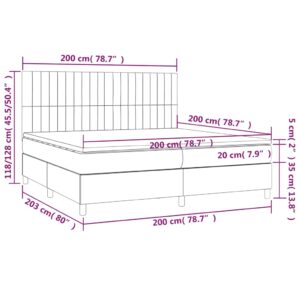 Κρεβάτι Boxspring με Στρώμα Μπλε 200x200 εκ. Υφασμάτινο