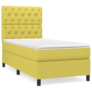 Κρεβάτι Boxspring με Στρώμα Πράσινο 80 x 200 εκ. Υφασμάτινο