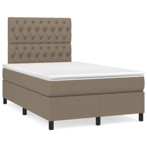 Κρεβάτι Boxspring με Στρώμα Taupe 120x200 εκ. Υφασμάτινο