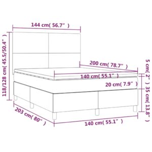 Κρεβάτι Boxspring με Στρώμα Πράσινο 140x200 εκ.Υφασμάτινο