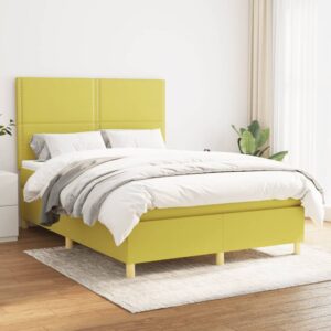 Κρεβάτι Boxspring με Στρώμα Πράσινο 140x200 εκ.Υφασμάτινο