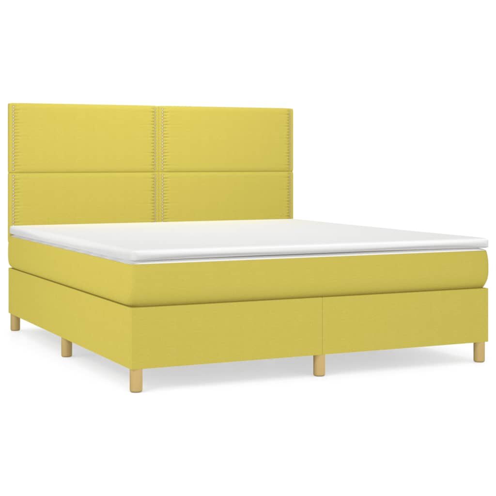 Κρεβάτι Boxspring με Στρώμα Πράσινο 160x200 εκ.Υφασμάτινο