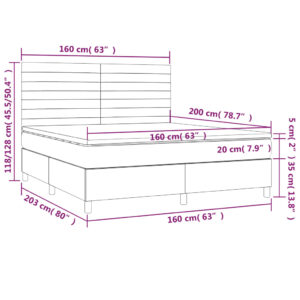 Κρεβάτι Boxspring με Στρώμα Πράσινο 160x200 εκ.Υφασμάτινο