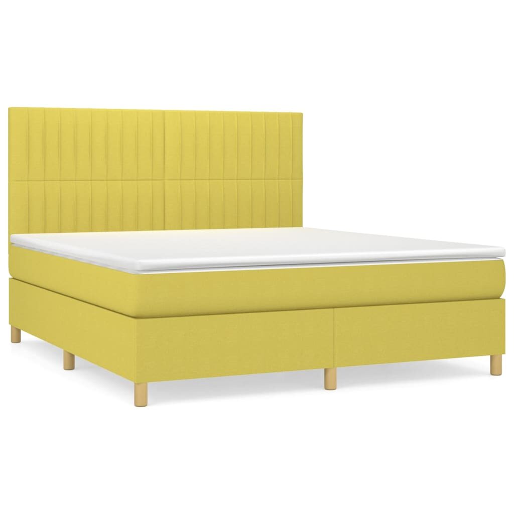 Κρεβάτι Boxspring με Στρώμα Πράσινο 160x200 εκ.Υφασμάτινο