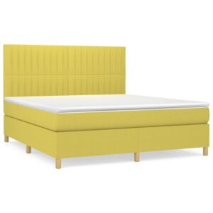 Κρεβάτι Boxspring με Στρώμα Πράσινο 160x200 εκ.Υφασμάτινο