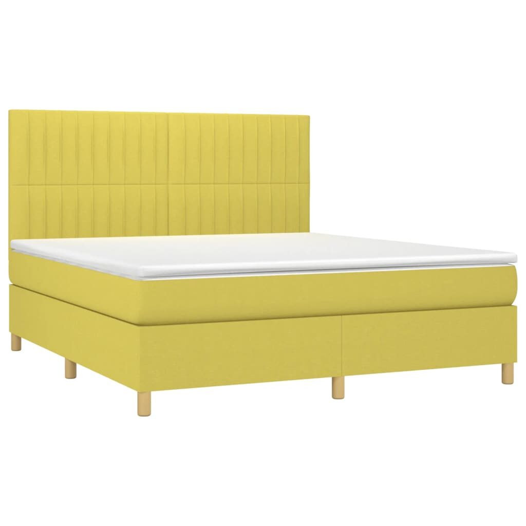 Κρεβάτι Boxspring με Στρώμα Πράσινο 160x200 εκ.Υφασμάτινο