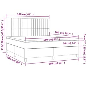 Κρεβάτι Boxspring με Στρώμα Πράσινο 160x200 εκ.Υφασμάτινο