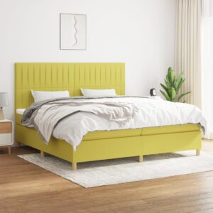 Κρεβάτι Boxspring με Στρώμα Πράσινο 200x200 εκ. Υφασμάτινο