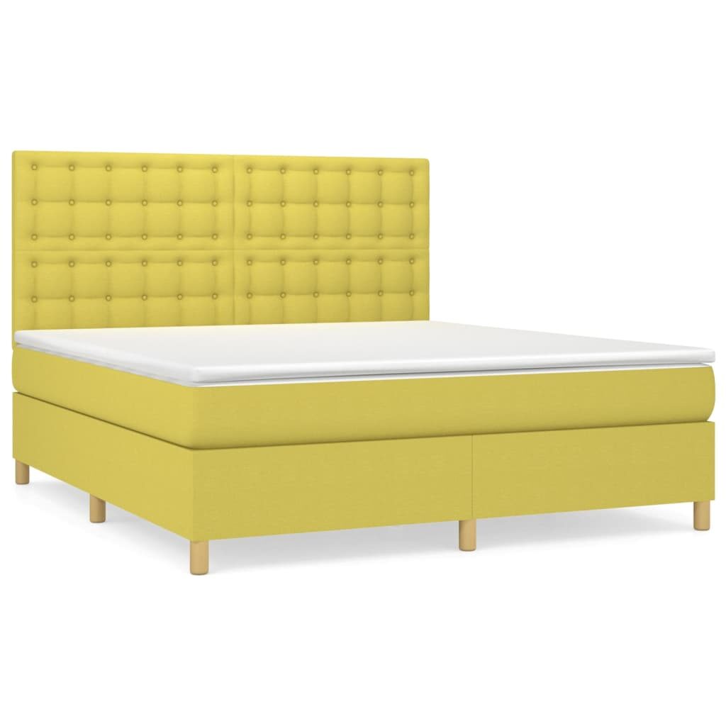 Κρεβάτι Boxspring με Στρώμα Πράσινο 160x200 εκ.Υφασμάτινο