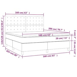 Κρεβάτι Boxspring με Στρώμα Πράσινο 160x200 εκ.Υφασμάτινο