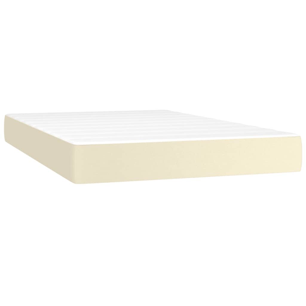 Κρεβάτι Boxspring με Στρώμα Κρεμ 120x200εκ. από Συνθετικό Δέρμα