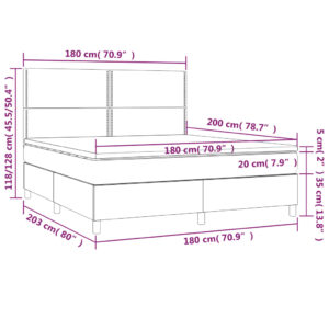 Κρεβάτι Boxspring με Στρώμα Κρεμ 180x200 εκ. Συνθετικό Δέρμα