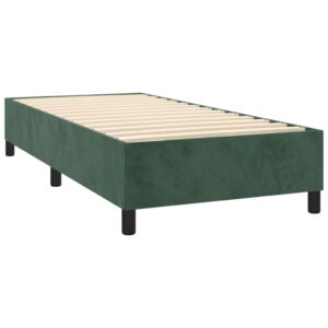 Κρεβάτι Boxspring με Στρώμα Σκούρο Πράσινο 80x200 εκ. Βελούδινο