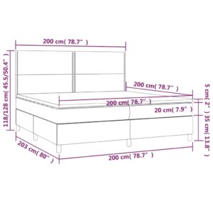 Κρεβάτι Boxspring με Στρώμα Σκούρο Πράσινο 200x200εκ. Βελούδινο