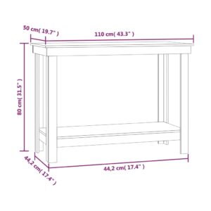 Πάγκος Εργασίας Μαύρος 110 x 50 x 80 εκ. από Μασίφ Ξύλο Πεύκου