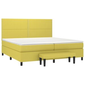 Κρεβάτι Boxspring με Στρώμα Αν. Πράσινο 200x200 εκ. Υφασμάτινο