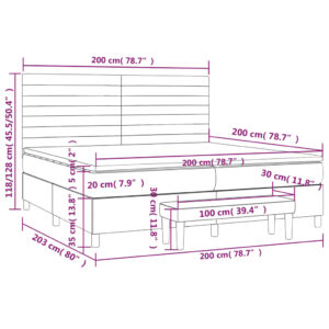 Κρεβάτι Boxspring με Στρώμα Αν. Πράσινο 200x200 εκ. Υφασμάτινο