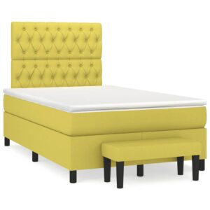 Κρεβάτι Boxspring με Στρώμα Ανοιχτό πράσινο120x200εκ.Υφασμάτινο