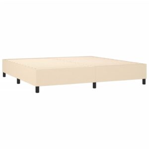 Κρεβάτι Boxspring με Στρώμα Κρεμ 200x200 εκ. Υφασμάτινο