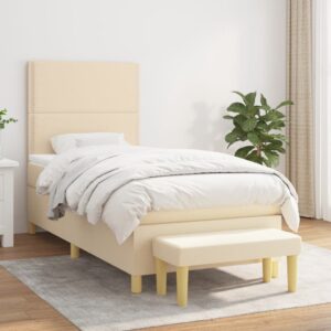 Κρεβάτι Boxspring με Στρώμα Κρεμ 90x200 εκ.Υφασμάτινο