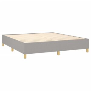 Κρεβάτι Boxspring με Στρώμα Ανοιχτό Γκρι 180x200 εκ. Υφασμάτινο