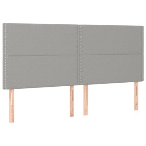 Κρεβάτι Boxspring με Στρώμα Ανοιχτό Γκρι 180x200 εκ. Υφασμάτινο