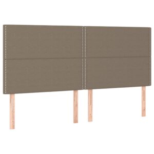 Κρεβάτι Boxspring με Στρώμα Taupe 200x200 εκ. Υφασμάτινο