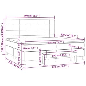 Κρεβάτι Boxspring με Στρώμα Μπλε 200x200 εκ. Υφασμάτινο