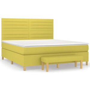 Κρεβάτι Boxspring με Στρώμα Αν. Πράσινο 180x200εκ Υφασμάτινο