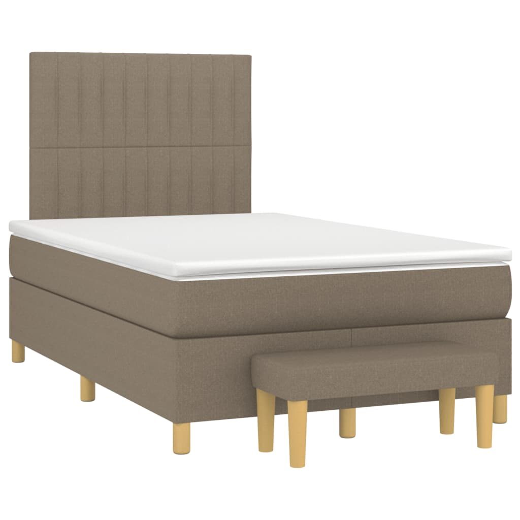 Κρεβάτι Boxspring με Στρώμα Taupe 120x200 εκ. Υφασμάτινο