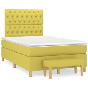 Κρεβάτι Boxspring με Στρώμα Ανοιχτό πράσινο120x200εκ.Υφασμάτινο