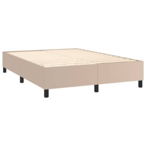 Κρεβάτι Boxspring με Στρώμα Καπουτσίνο 140x200εκ.από Συνθ.Δέρμα