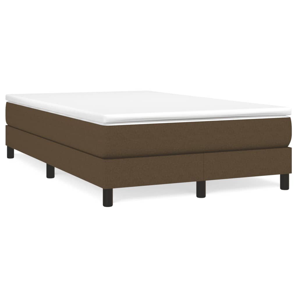 Κρεβάτι Boxspring με Στρώμα Σκούρο Καφέ 120x200 εκ. Υφασμάτινο