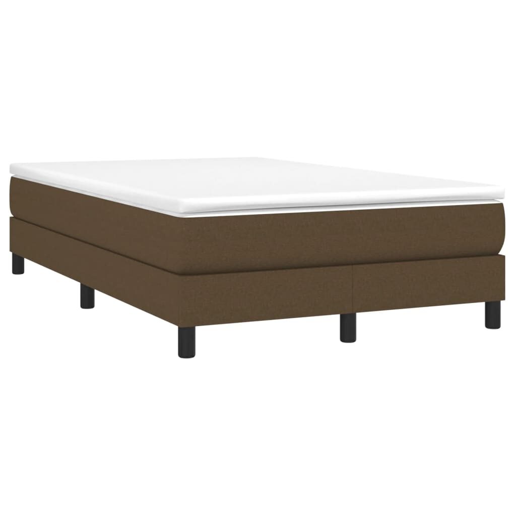 Κρεβάτι Boxspring με Στρώμα Σκούρο Καφέ 120x200 εκ. Υφασμάτινο