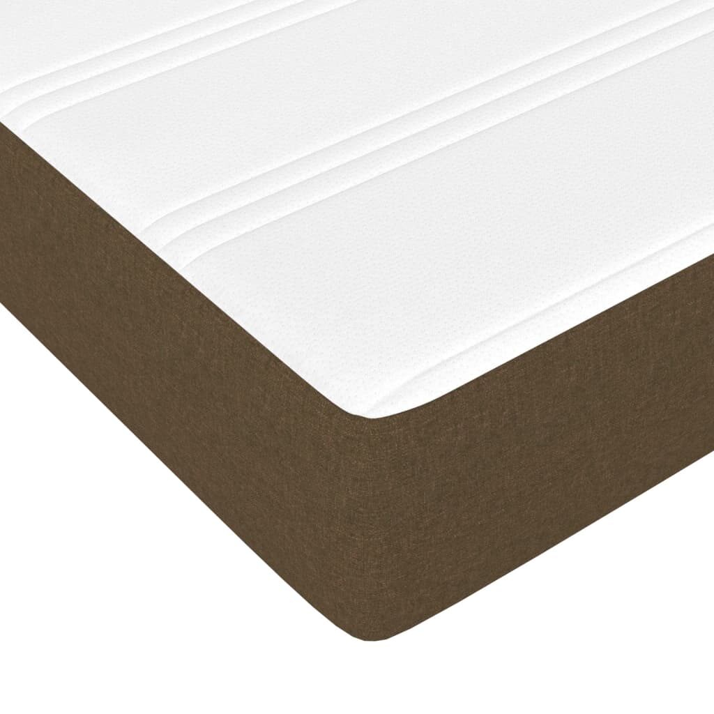 Κρεβάτι Boxspring με Στρώμα Σκούρο Καφέ 120x200 εκ. Υφασμάτινο