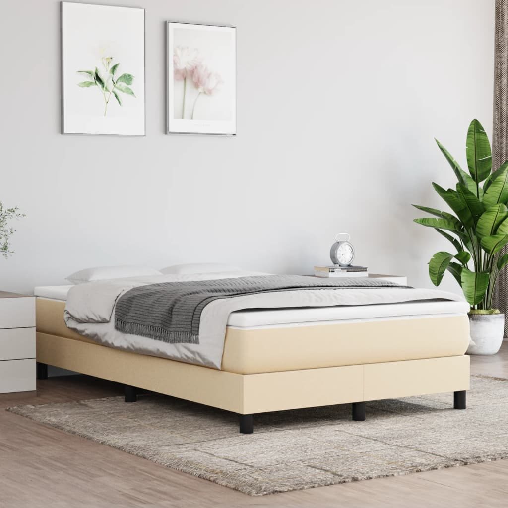 Κρεβάτι Boxspring με Στρώμα Κρεμ 120x200 εκ. Υφασμάτινο