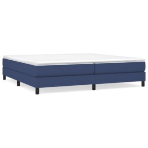 Κρεβάτι Boxspring με Στρώμα Μπλε 200x200 εκ. Υφασμάτινο