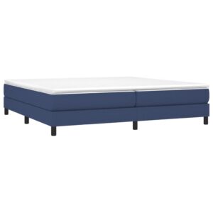 Κρεβάτι Boxspring με Στρώμα Μπλε 200x200 εκ. Υφασμάτινο