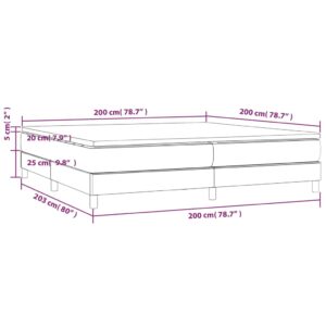 Κρεβάτι Boxspring με Στρώμα Μπλε 200x200 εκ. Υφασμάτινο