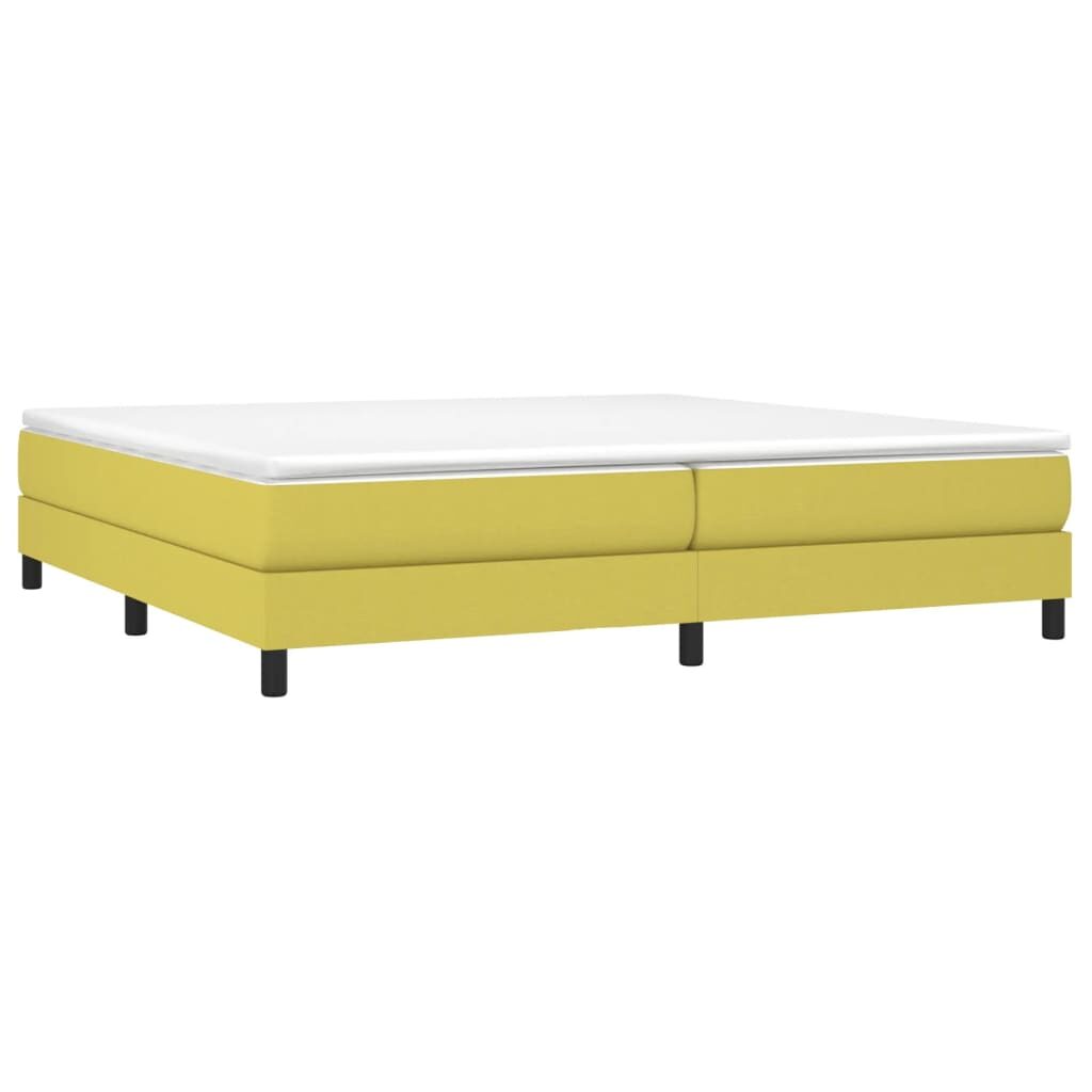 Κρεβάτι Boxspring με Στρώμα Πράσινο 200x200 εκ. Υφασμάτινο