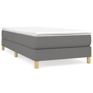 Κρεβάτι Boxspring με Στρώμα Σκούρο Γκρι 80x200 εκ. Υφασμάτινο