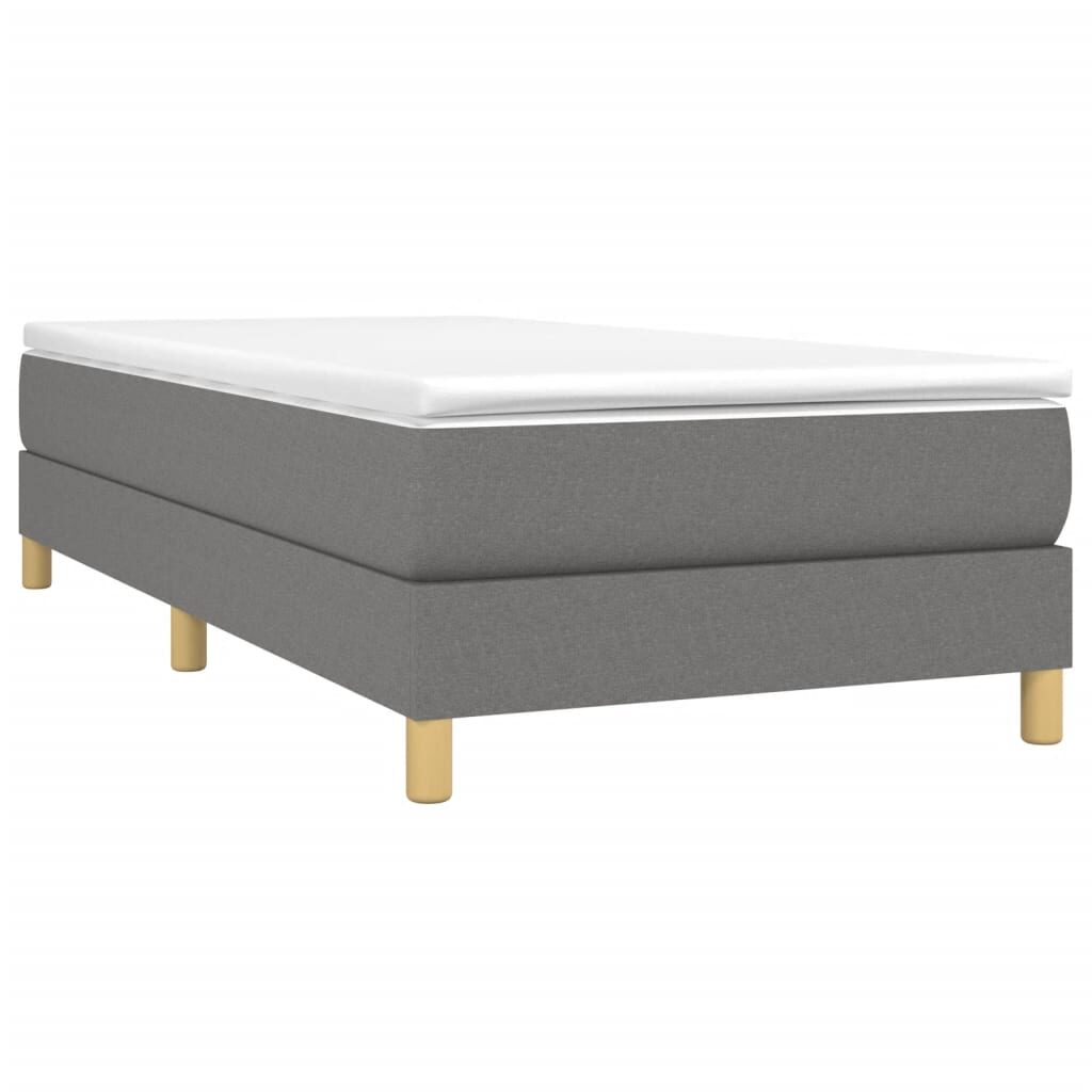 Κρεβάτι Boxspring με Στρώμα Σκούρο Γκρι 80x200 εκ. Υφασμάτινο