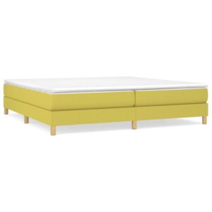 Κρεβάτι Boxspring με Στρώμα Πράσινο 200x200 εκ. Υφασμάτινο