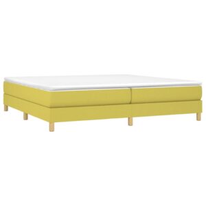 Κρεβάτι Boxspring με Στρώμα Πράσινο 200x200 εκ. Υφασμάτινο