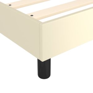 Κρεβάτι Boxspring με Στρώμα Κρεμ 200x200 εκ. Συνθετικό Δέρμα