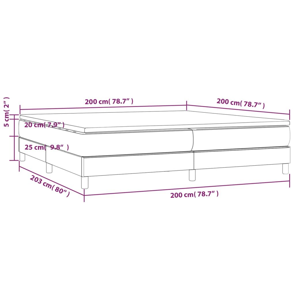 Κρεβάτι Boxspring με Στρώμα Κρεμ 200x200 εκ. Συνθετικό Δέρμα