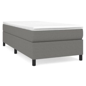 Κρεβάτι Boxspring με Στρώμα Σκούρο Γκρι 80x200 εκ. Υφασμάτινο