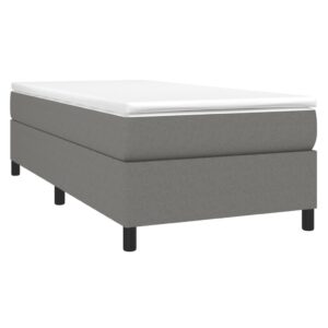 Κρεβάτι Boxspring με Στρώμα Σκούρο Γκρι 80x200 εκ. Υφασμάτινο